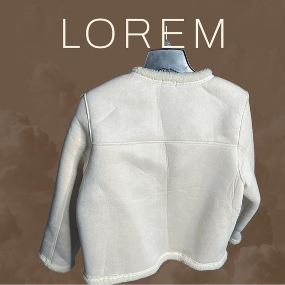 Nwt Bellezza Republic Faux Lambskin Shearling Cropped Sherpa Jacket Size M - Picture 8 of 8